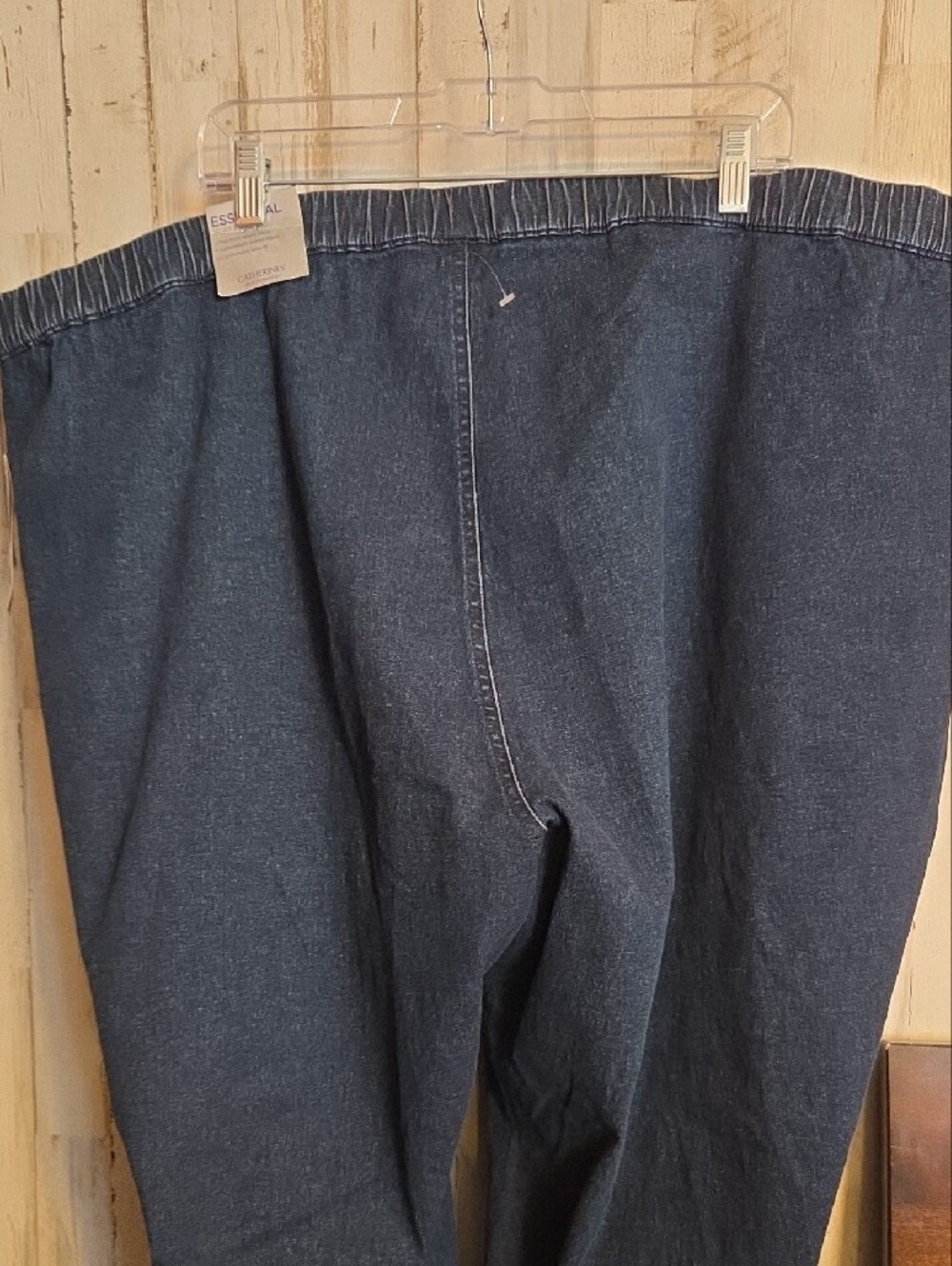 Catherines Women's Relaxed Dark Blue Pull-On Jeans - Picture 8 of 10